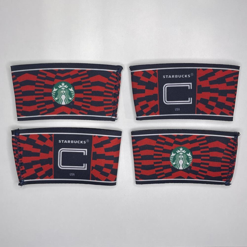 Set of 4! Starbucks World Cup Coffee Cup Sleeve Team USA USMNT Captain's Armband